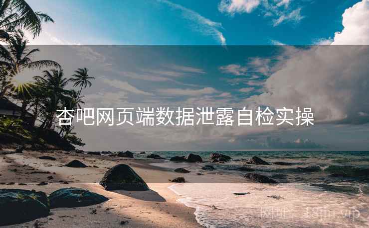 杏吧网页端数据泄露自检实操